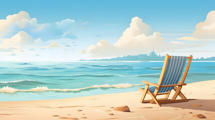 sunlit seashore, relaxing beach background in summer