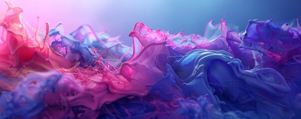 An experimental video of colorful paint swirling in water, simulating the look of waves in slow motion