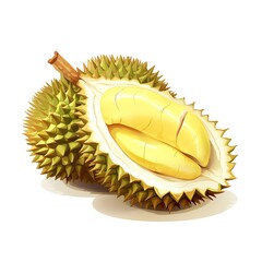 Durian is a tropical fruit that is large and has a spiky, hard outer shell