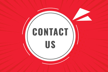 Contact Us Button. Speech Bubble, Banner Label Contact Us

