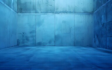 Minimalistic Blue Concrete Room Background for Designers