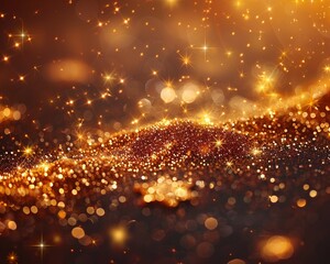 Shimmering gold stars, celebration and glamour