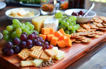 Gourmet Cheese and Charcuterie Board Featuring Diverse Selection for Elegant Entertaining