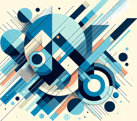 An abstract blue geometric background
