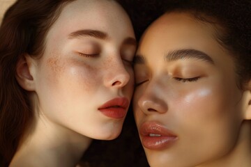 Close-Up Portrait of Three Women with Diverse Skin Tones