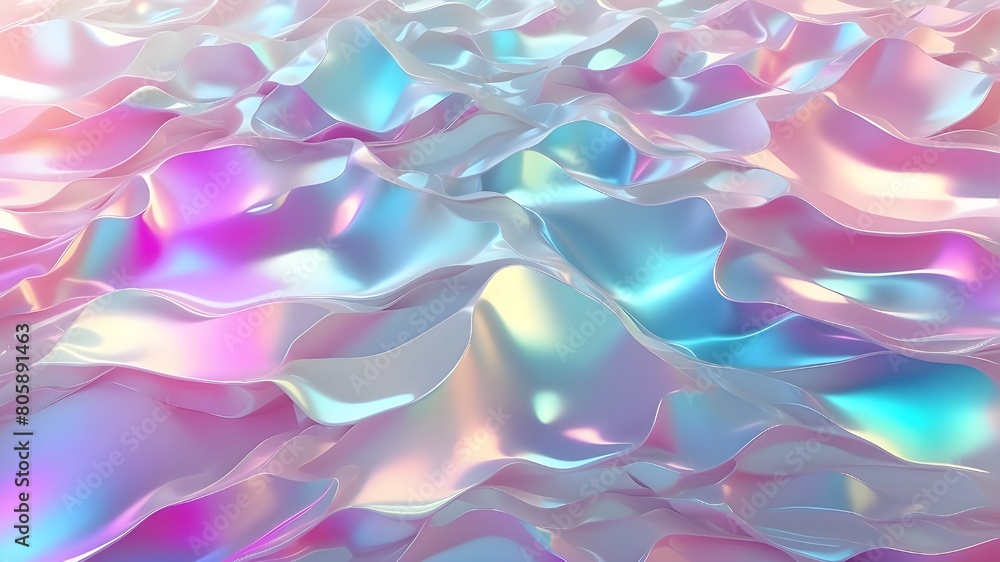 Poster abstract white holographic backdrop. holograph color texture including foiling. iridescent halo back