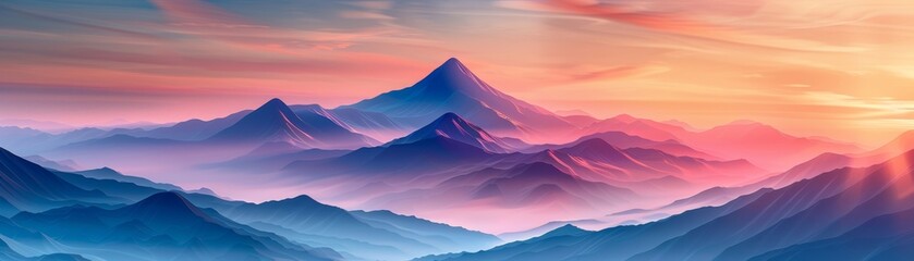 Fototapeta premium AI-generated artwork depicting a scenic mountain peak trail.