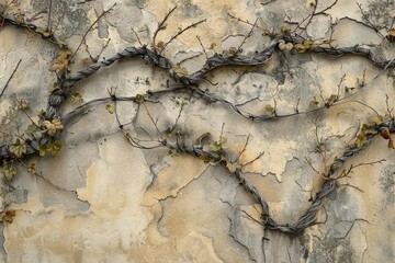Curving lines resembling the shapes and growth of vines and ivy on walls