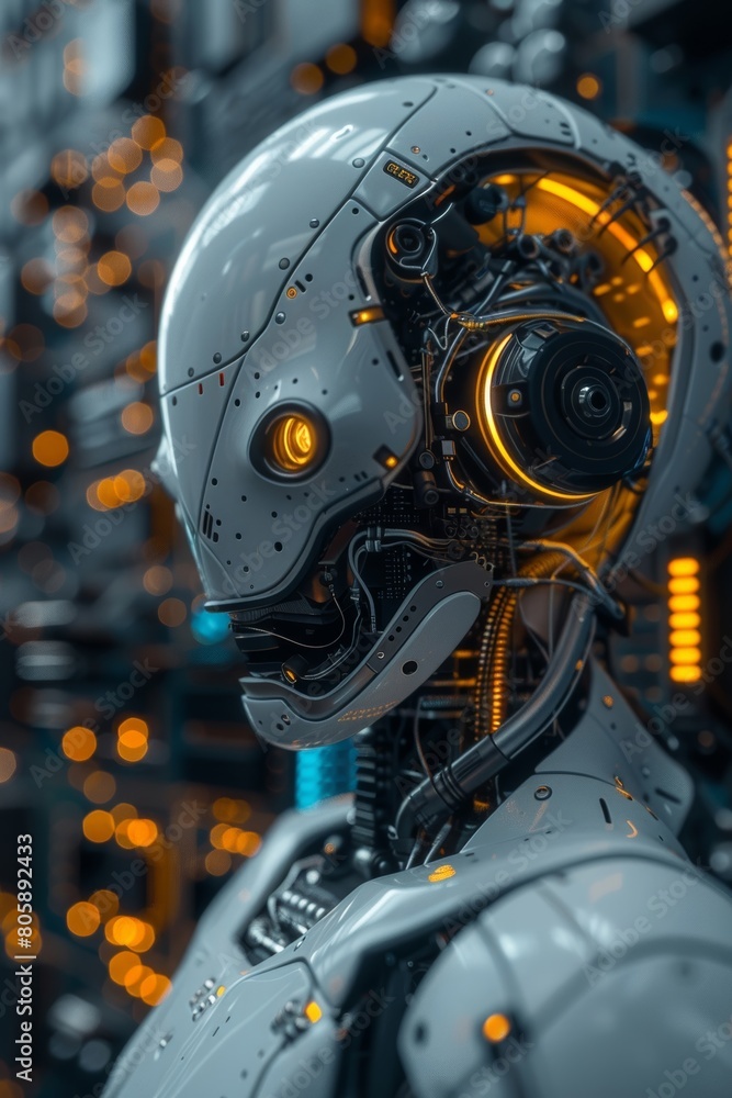 Poster connection between a computer's motherboard and a digital chatbot powered by artificial intelligence