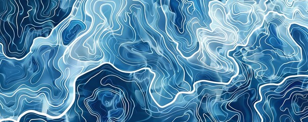 Flowing, branching lines that mimic the patterns of water streams converging