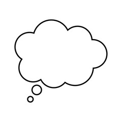 Thought bubble line icon. Speech or think bubble, empty communication cloud. Set of design elements.