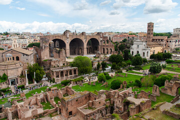 Panoramic View of the Roman Forum, Italy
