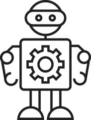 Robot Character Line Icon