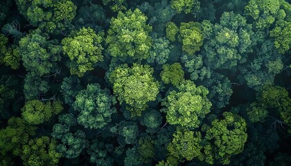 Naklejka premium Layers of abstract tree patterns resembling a dense forest canopy viewed from above
