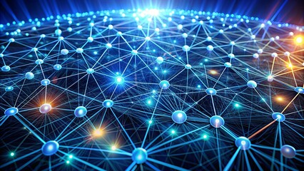 Fototapeta premium Artificial Intelligence: Complex Neural Network Visualization