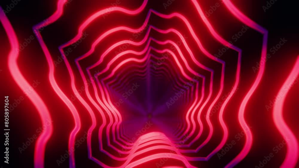 Poster pink color animation loop with glowing lights