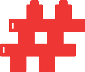 Naklejka premium Hashtag Symbol Blocks Toy Font Kids