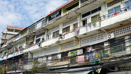 run down houses in phnom penh city center