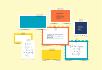 Vector photo collage template moodboard pictures grids vector illustration