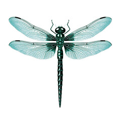 Realistic Dragonfly Illustration in Fine Detail, Insect Lovers, Nature, Symmetry