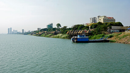mekong river shore in phnom penh