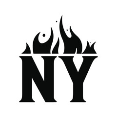 New york city illustrations nyc lettering a modern black and white Vector