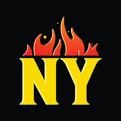 New york city illustrations nyc lettering a modern colorful Vector