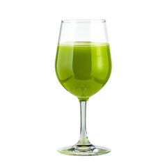 Bright Green Drink in Elegant Glass on transparent