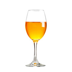 Elegant Glass of Amber Wine Isolated