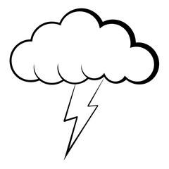 Thunderstorm line black color vector art illustration (9)