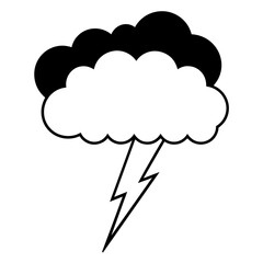 Thunderstorm line black color vector art illustration (8)