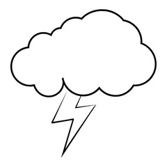 Thunderstorm line black color vector art illustration (6)