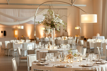 Boutique hotel suite calmed by a light lavender lamp.