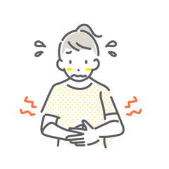 月経前症候群症状　PMS　シンプルでお洒落な線画イラスト