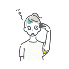 月経前症候群症状　PMS　シンプルでお洒落な線画イラスト