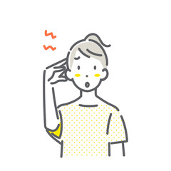 月経前症候群症状　PMS　シンプルでお洒落な線画イラスト