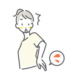 月経前症候群症状　PMS　シンプルでお洒落な線画イラスト