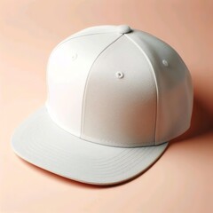 Fototapeta premium classic white snapback cap, perfect for branding mockup