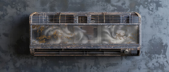 Obraz premium Removing dust from air conditioner filter to improve air quality and efficiency