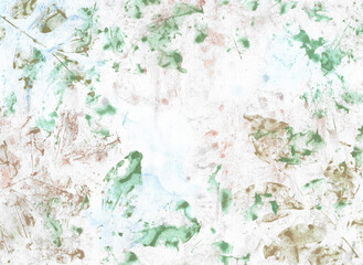 Watercolor painting nature background of green and brown leaves autumn on paper. illustration for abstract background autumn collection or fall concept. copy space for text. Hand painted texture style