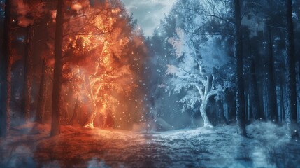 Ice forest versus fire forest