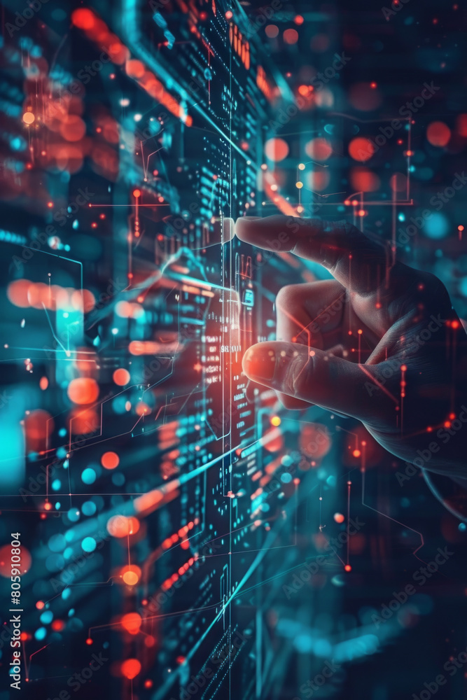 Poster cutting-edge technology visualizes business operations in real-time.