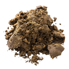 Cow dung, transparent background, isolated image, generative AI