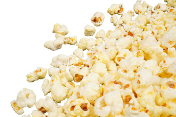 A pile of salted popcorn in a border shape