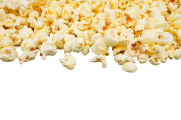A pile of salted popcorn in a border shape