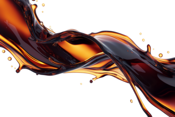 flowing brown liquid similar to coffee, tea. cut out.