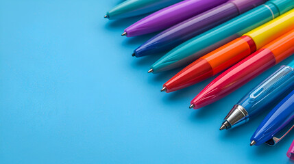 Different colors pens isolated on the Close-up of felt tip pens Colorful marker pen .