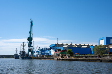 Fototapeta premium Hafen und Peenestrom in Wolgast Usedom