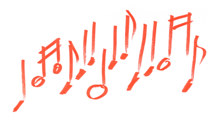 Grunge hand draw shape music notes, icon isolated on white	