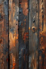 Brown painted natural wood with grains for background and texture 